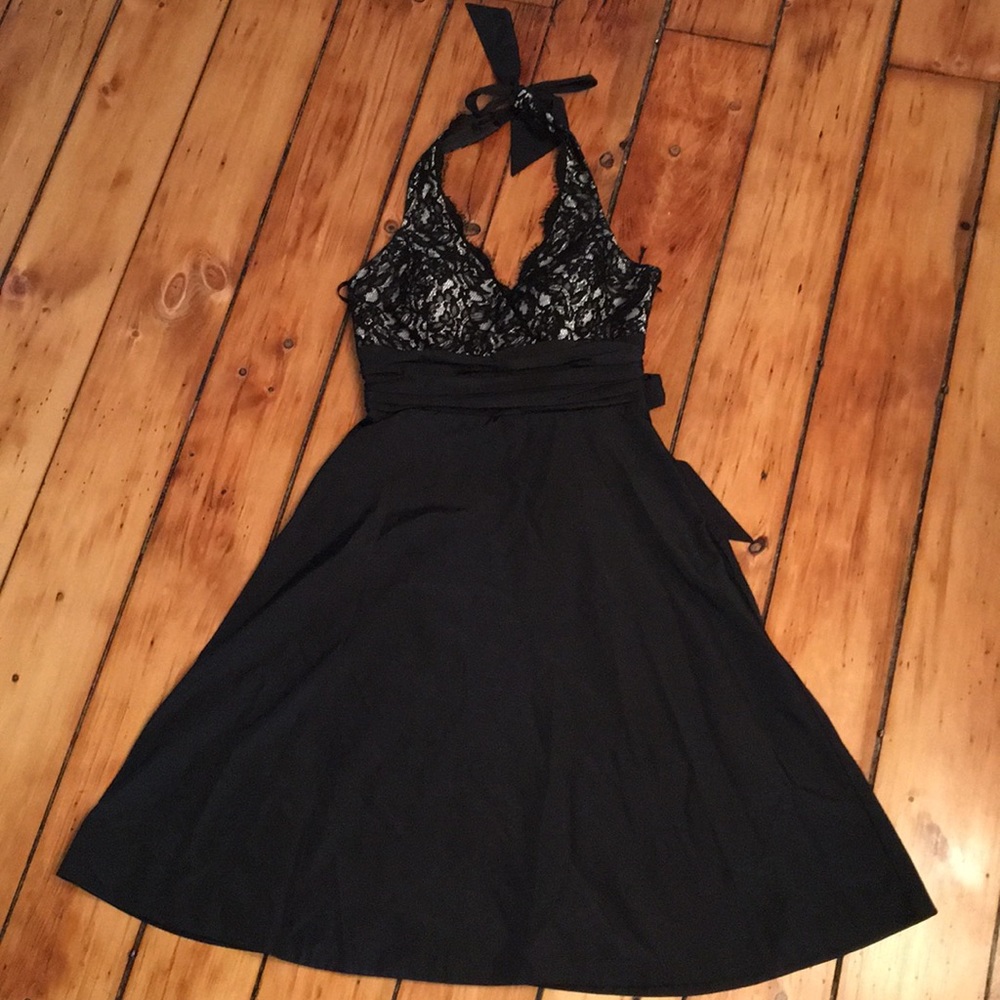 White House Black Market Lace Top Halter Dress